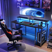 BASE 48 — LED Gaming Desk with Monitor Shelf
