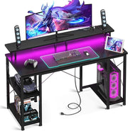 BASE 48 — LED Gaming Desk with Monitor Shelf