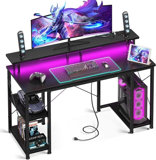 BASE 48 — LED Gaming Desk with Monitor Shelf