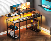 BASE 48 — LED Gaming Desk with Monitor Shelf