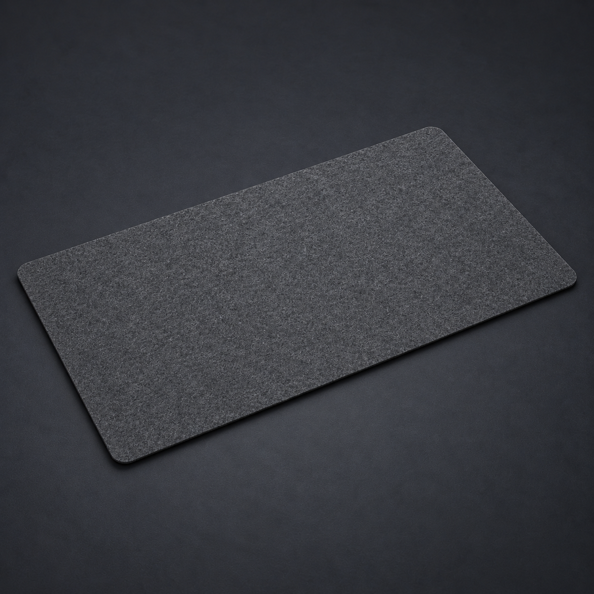 FIELD — Felt Desk Mat XL on graphite studio background; styled visualization