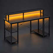 base48-desk — logo-free graphite studio photo