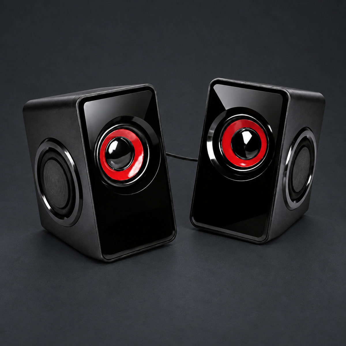 echo-speakers — logo-free graphite studio photo