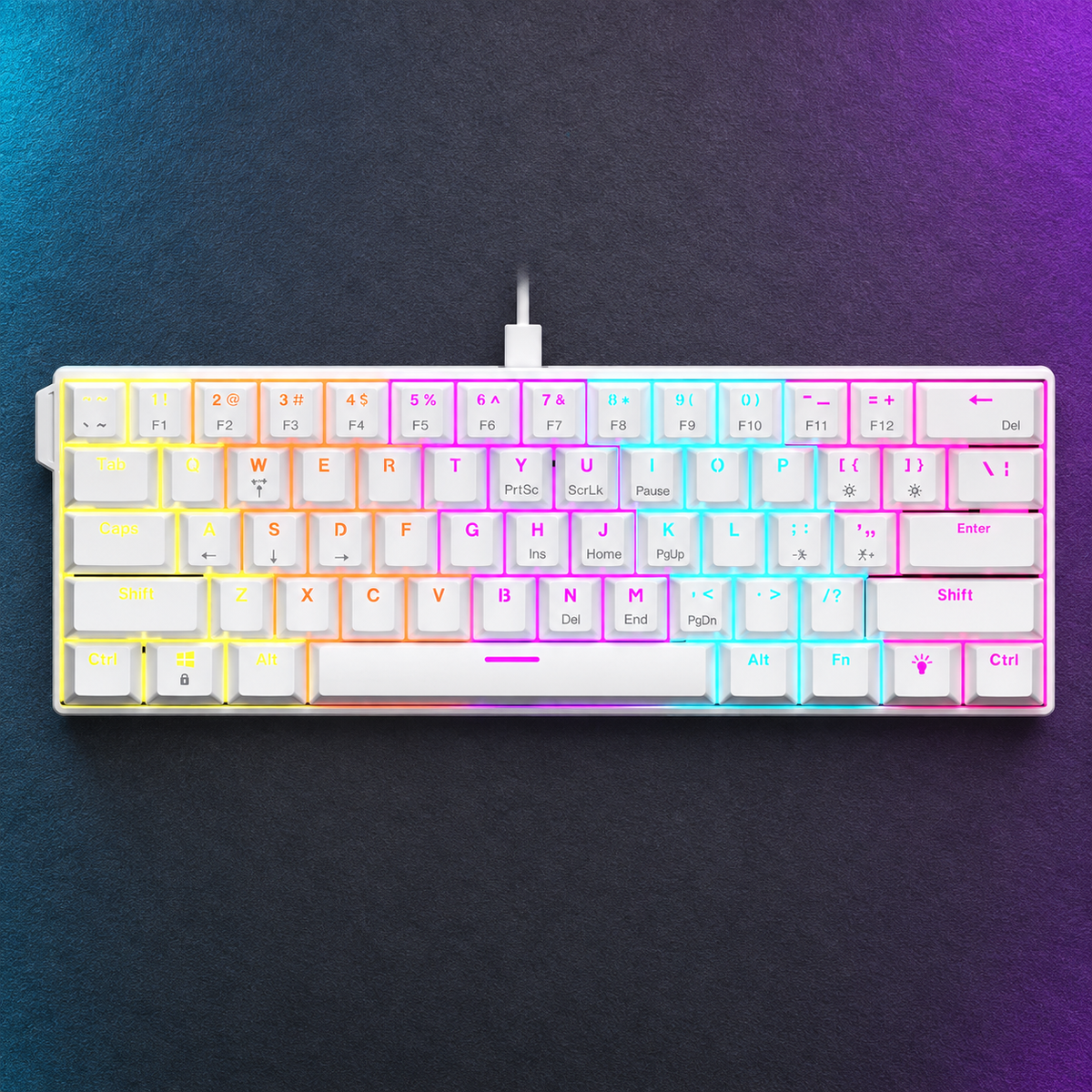 STRIKE 60% mechanical keyboard — White version
