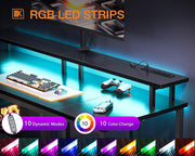 BASE 48 — LED Gaming Desk with Monitor Shelf