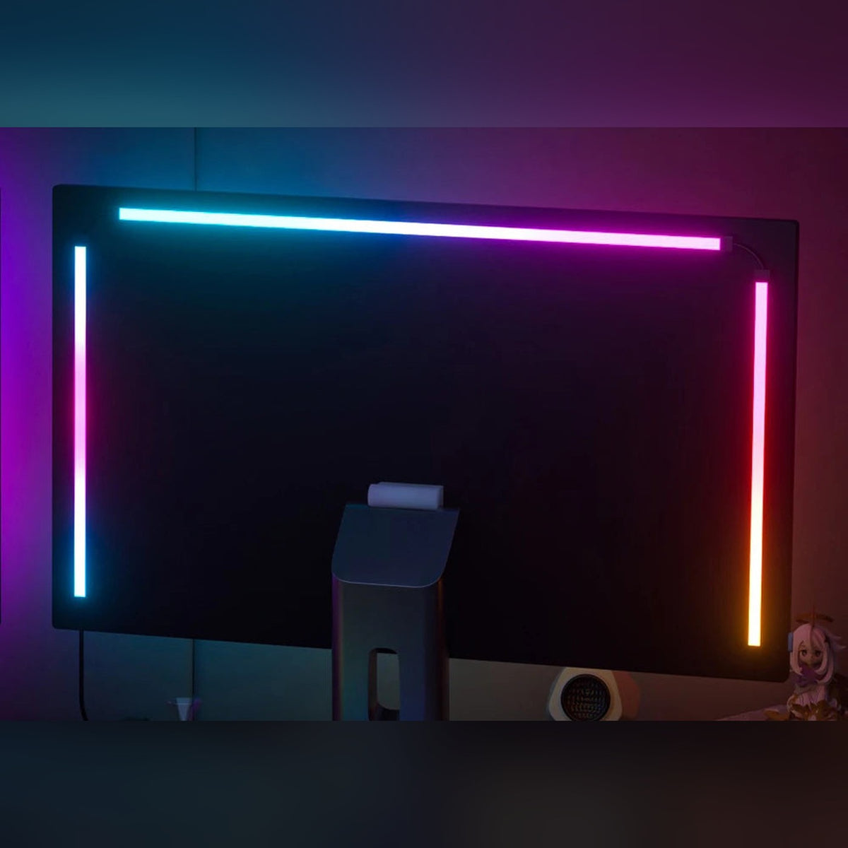 HALO light bars on the back of a monitor