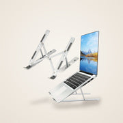 LIFT aluminum laptop stand holding a laptop