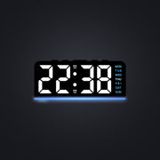 NEON LED desk clock, blue glow